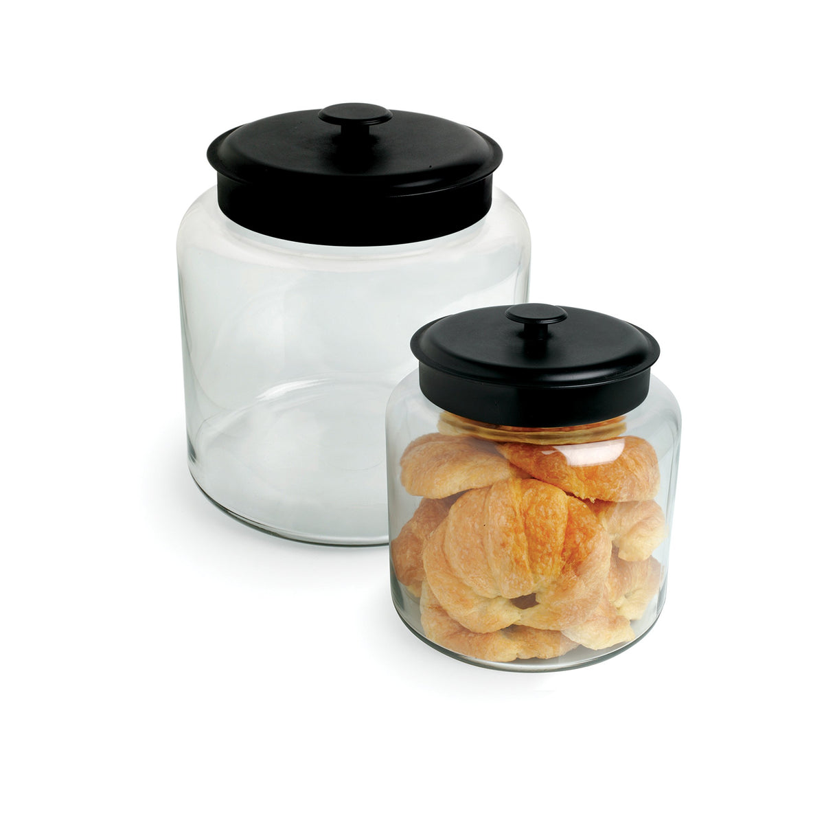 Anchor Hocking Montana jar with wide mouth for easy dry-goods scooping.
