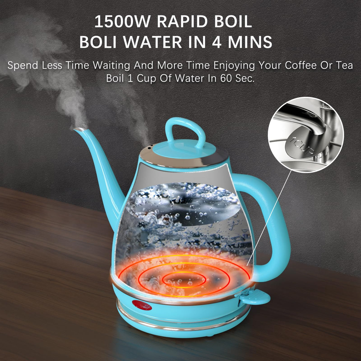 Anfilank stainless steel body offers durability and pure-tasting water.