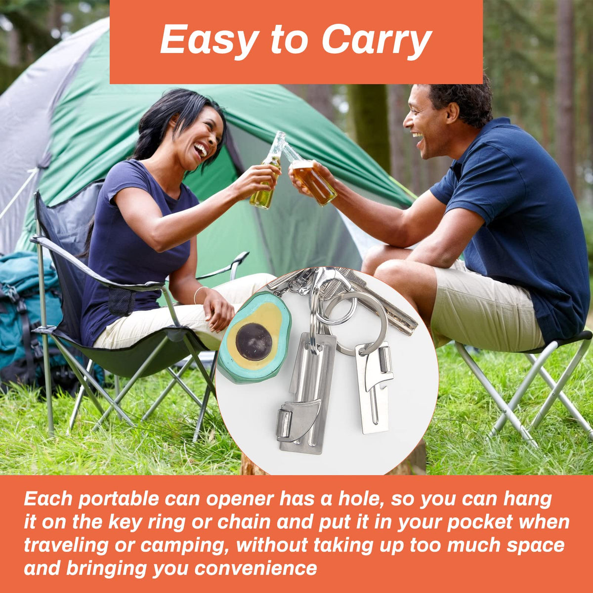 Anglecai portable can opener with key ring for easy carry