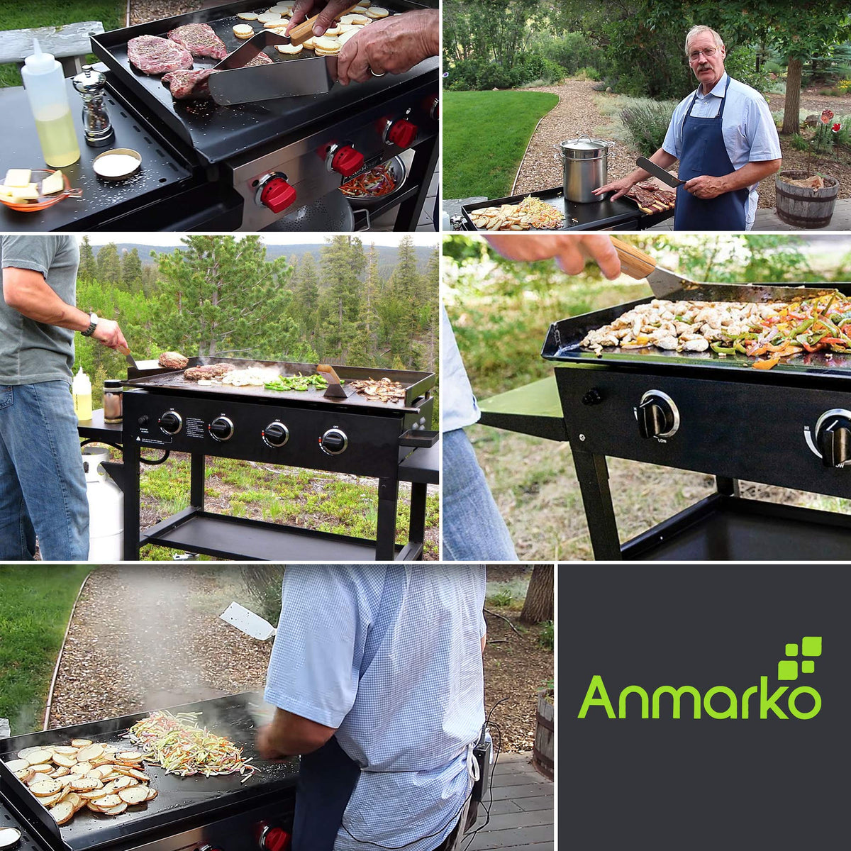 Anmarko metal spatula griddle scraper helps clean griddles quickly after cooking.
