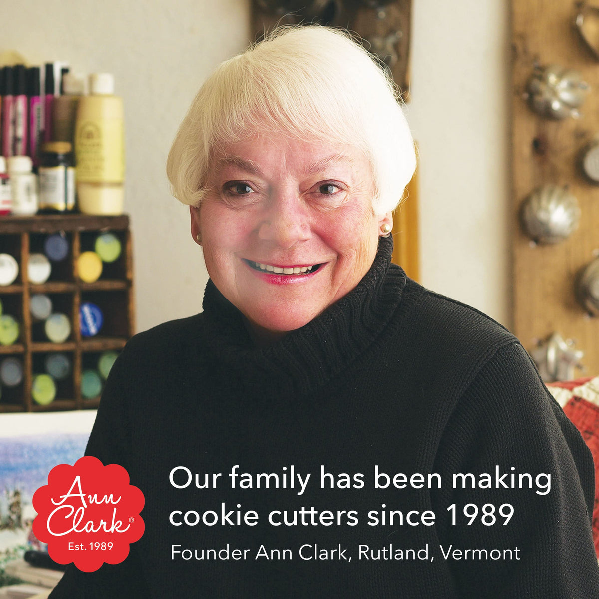 Ann Clark bunny-face cutter showcasing playful bunny face cookies for kids.