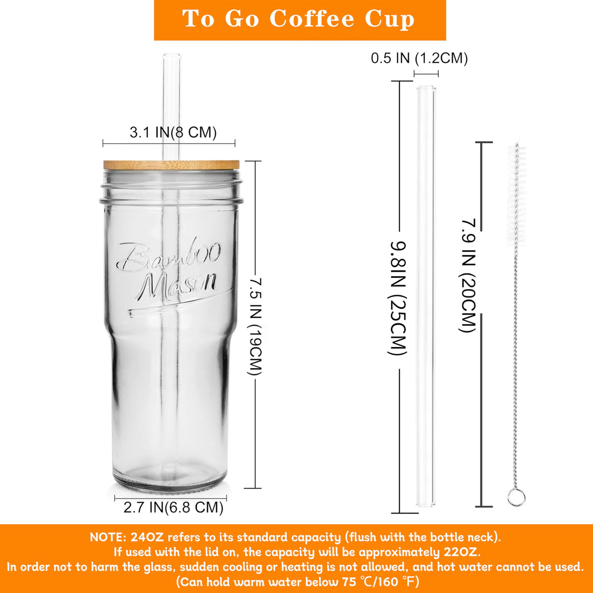 ANOTION two bamboo lids for secure sealing of the mason jars