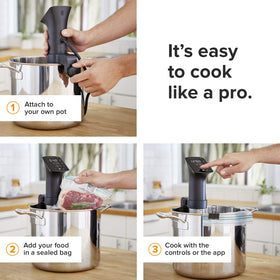 Anova Precision Cooker Pro Wi-Fi app connectivity for remote monitoring.