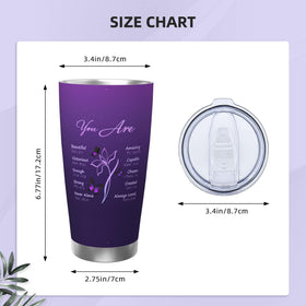 ANSTING butterfly design on tumbler offers serene faith-inspired appeal.