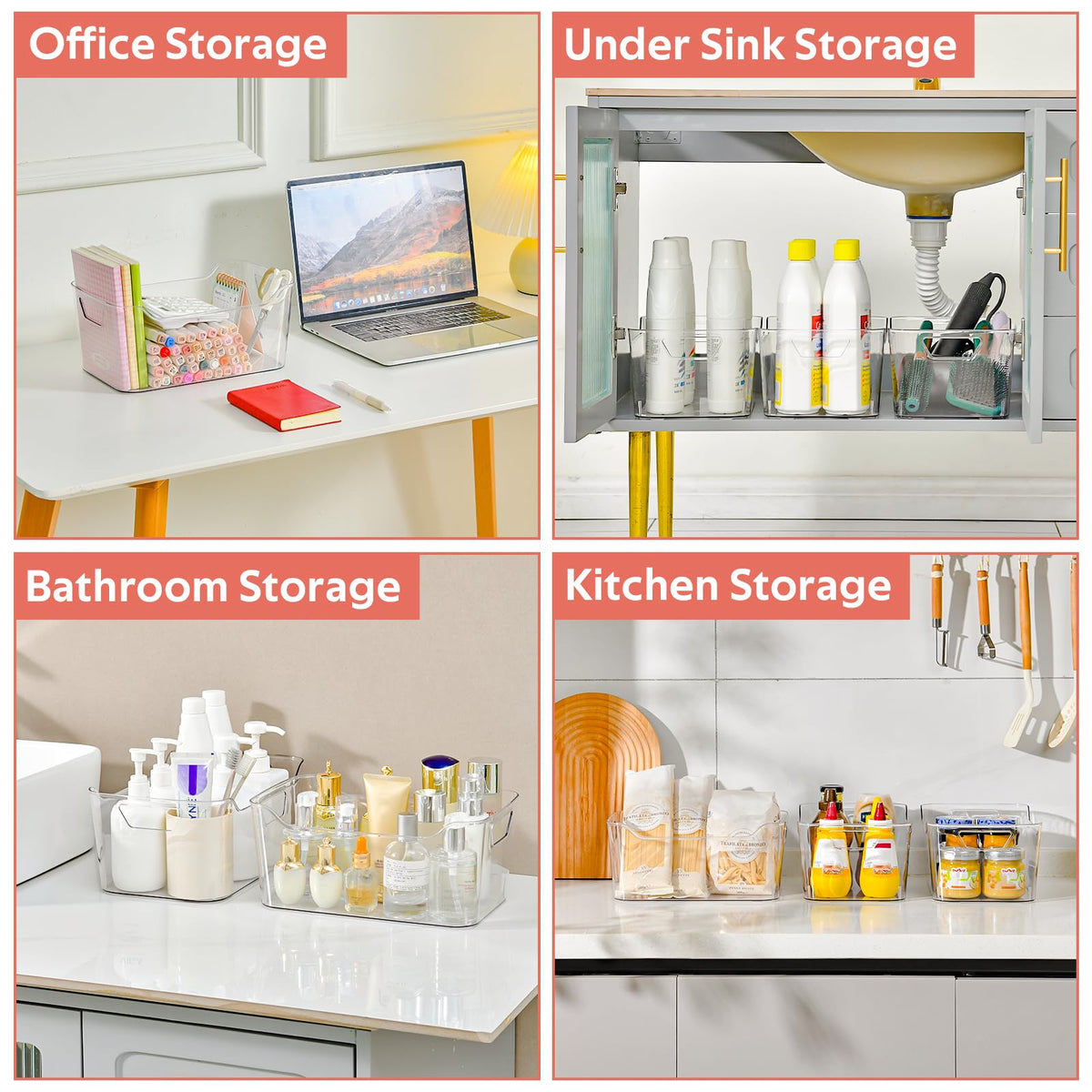 AntStep stackable clear bin maximizing space while keeping items visible