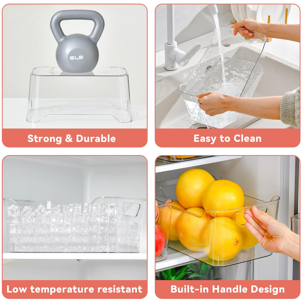 AntStep transparent pantry bin placed in kitchen cabinet for decluttering