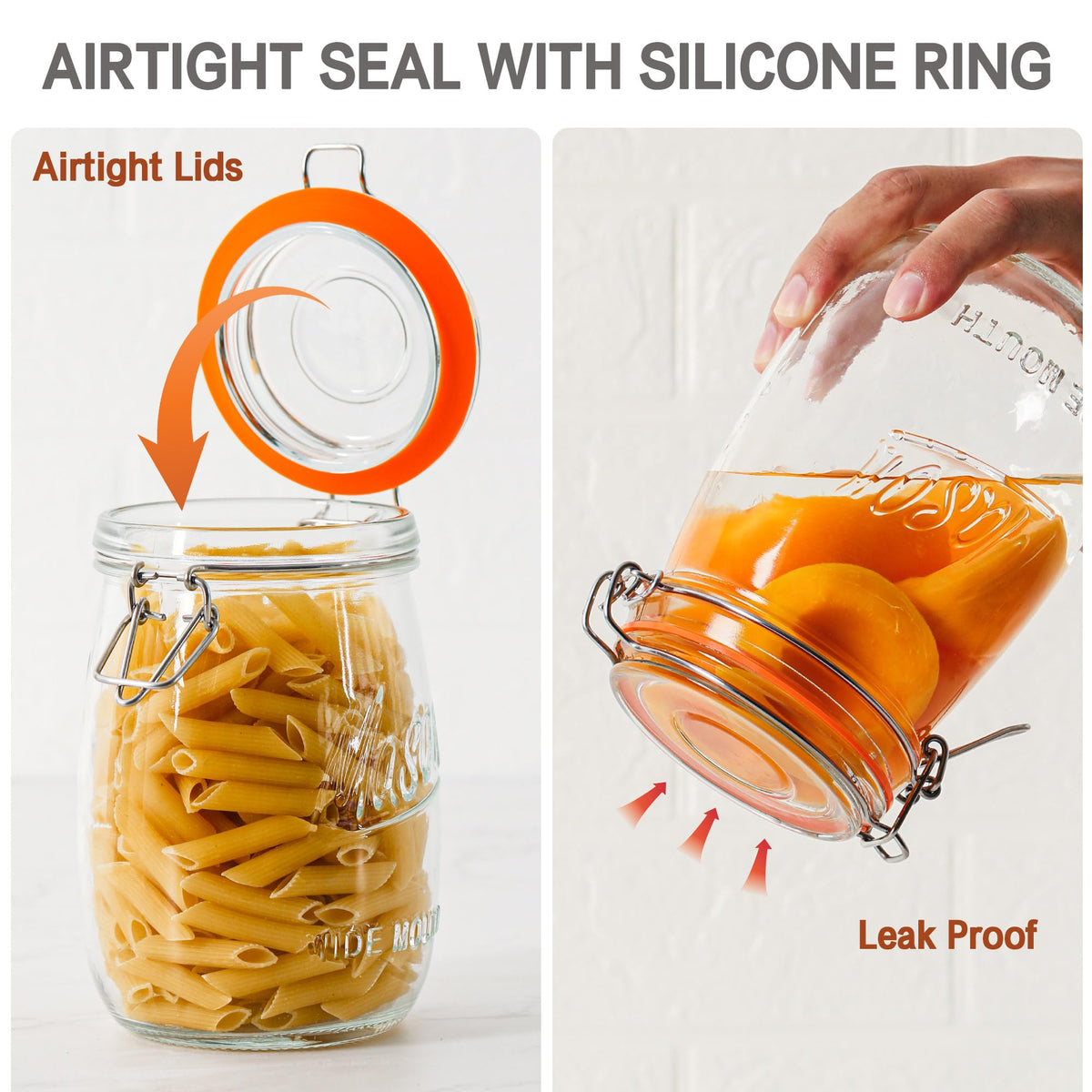 Anwoi premium BPA-free glass jar for canning, coffee, and beans.