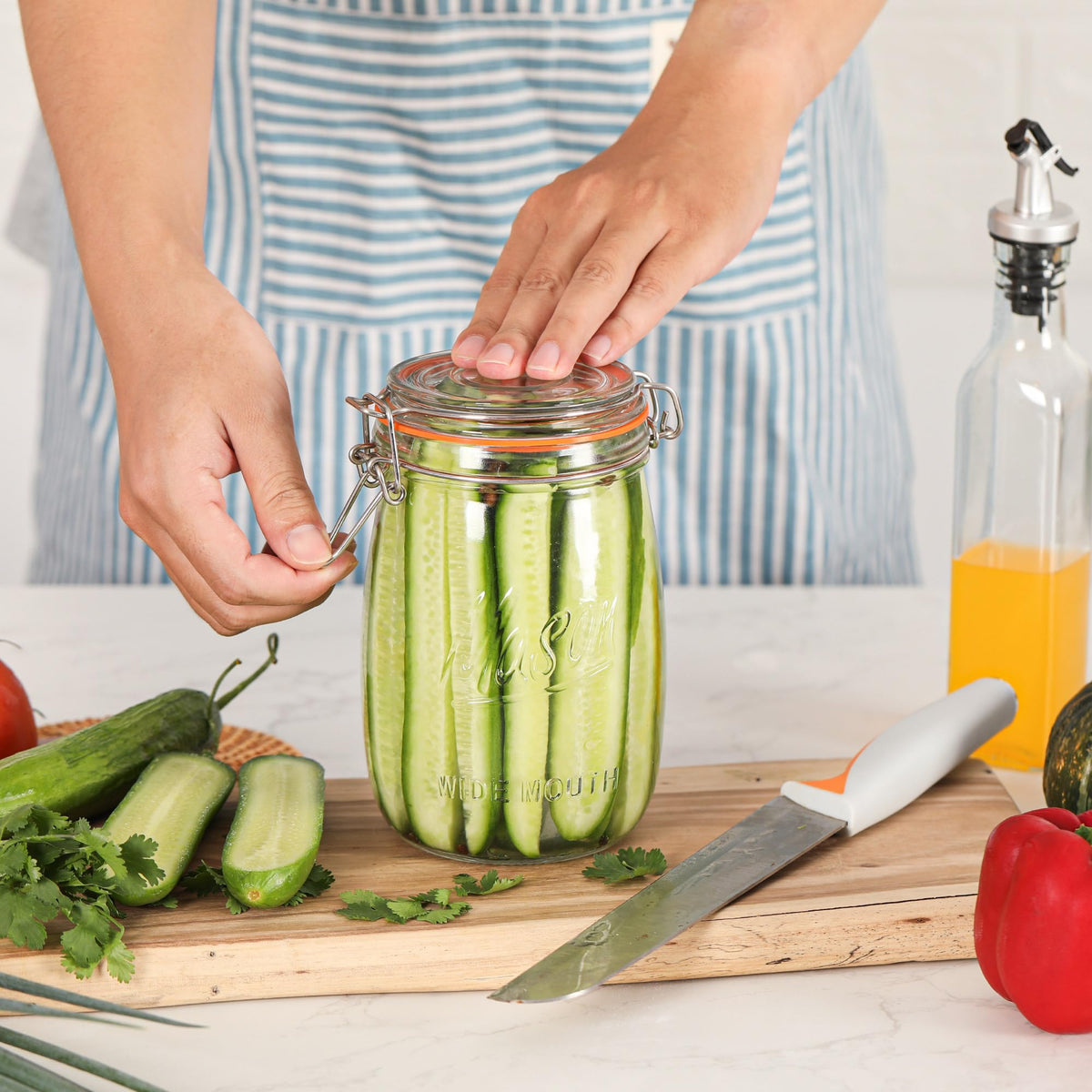 Anwoi wide-mouth jars fit spices, grains, and snacks with ease.
