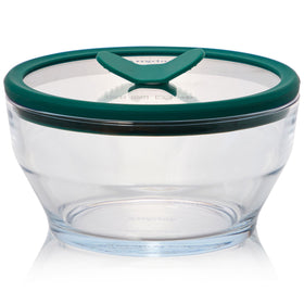 Anyday 4-cup glass storage bowl with lid for safe meal prep.