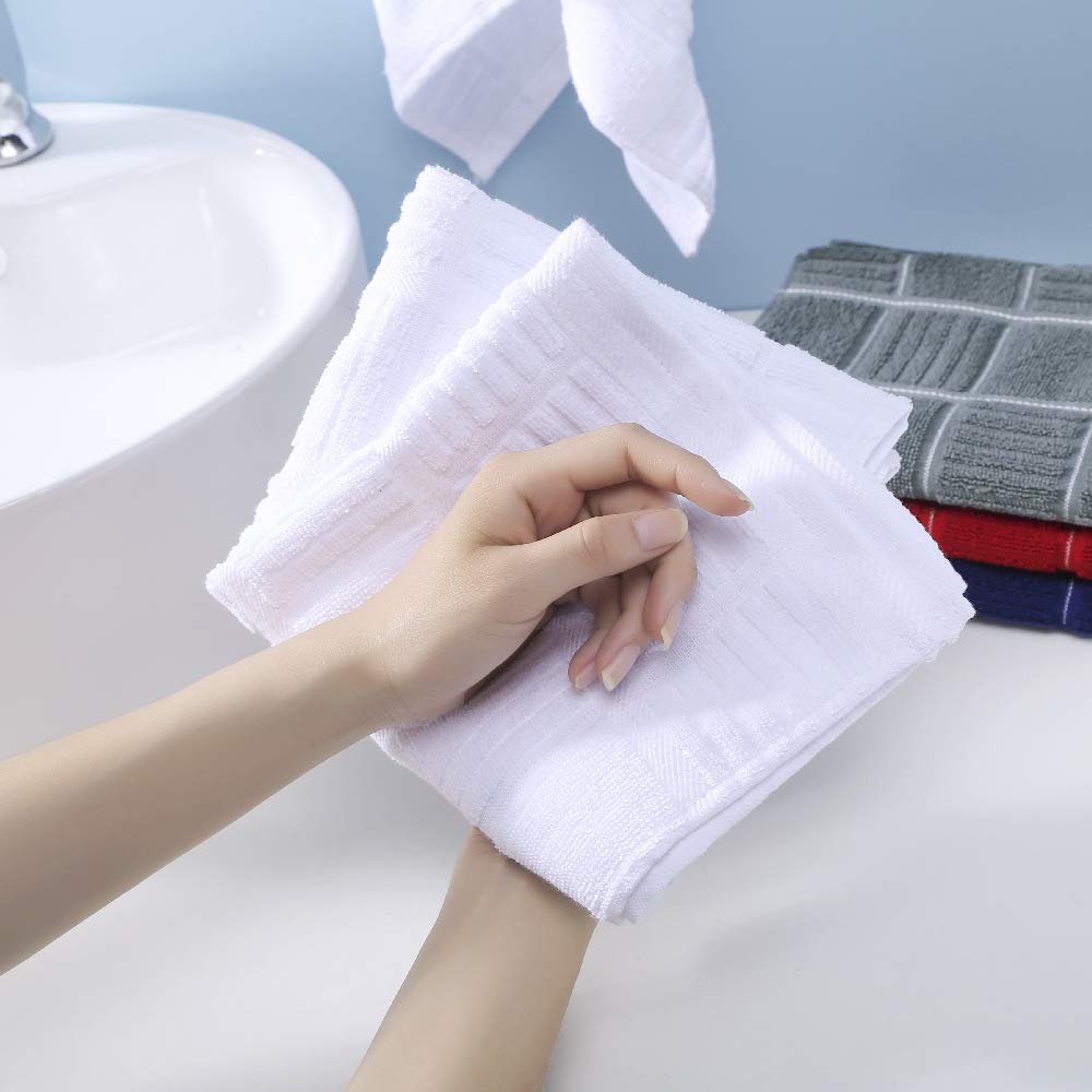 Anyi multi-purpose towels for kitchen, bathroom, windows, and cars in red and white.