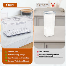 ANYPROLUS bread box detachable drain tray helps manage surface moisture.