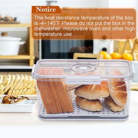 ANYPROLUS bread box grey transparent body offers a clear view of contents.