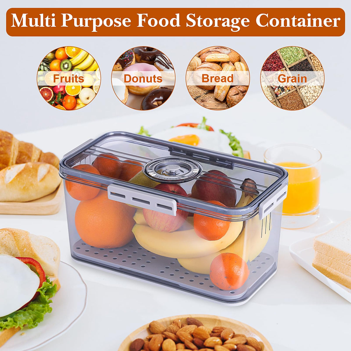 ANYPROLUS grey transparent design keeps your counter organized at a glance.