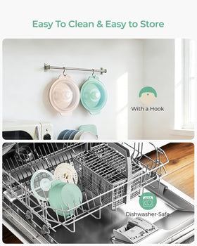 AODISTUCE dishwasher-safe silicone steamer shown for quick cleanup