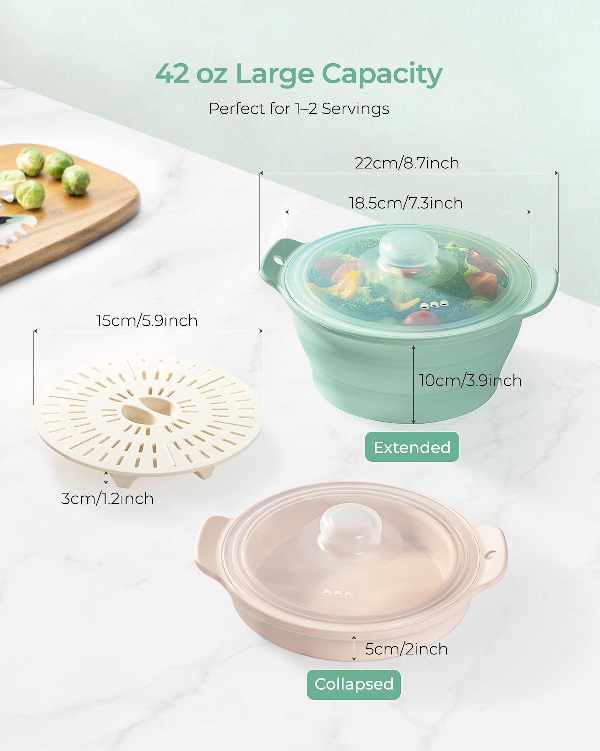 AODISTUCE removable steam rack enabling versatile steaming of dumplings and veggies