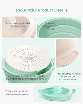 AODISTUCE transparent lid lets you monitor steaming without lifting.