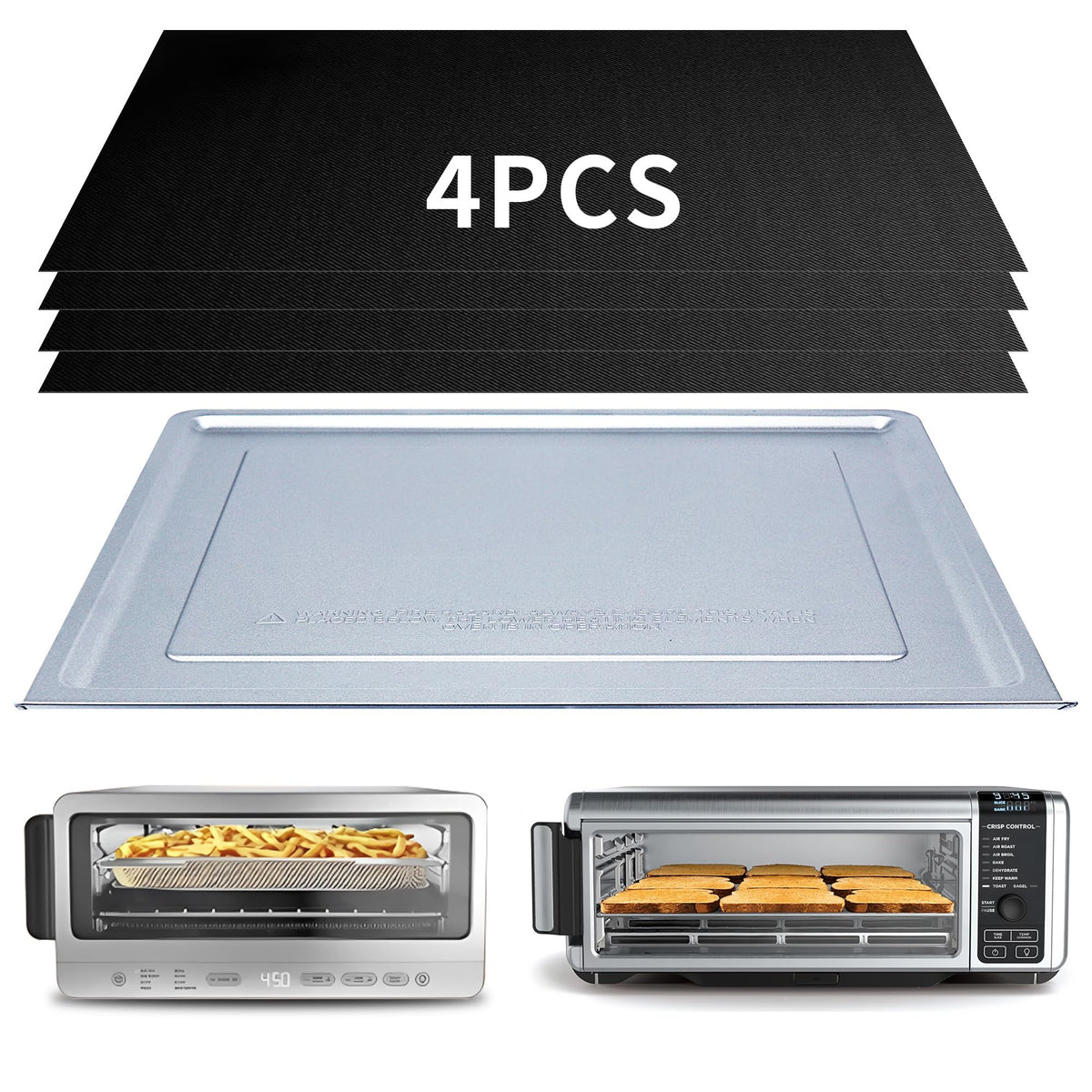 AODPWEN crumb tray for Ninja SP101 shown with clean surface ready for cooking