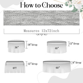 Aormenzy silver sequin runner fits rectangular or round tables, elevating decor.