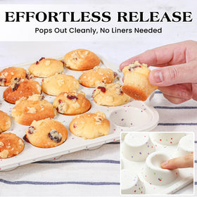 AOTASO 24-cup mini muffin pan configuration for batch baking and portion control