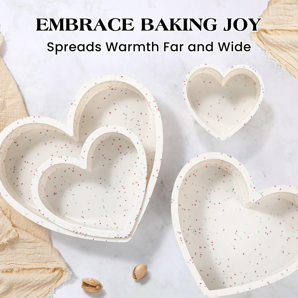 AOTASO 8inch cavity heart pan cream, perfect for decorative layers and fillings.