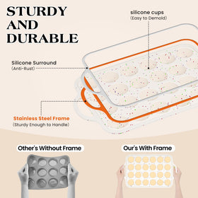 AOTASO silicone muffin pan nonstick surface for easy release.