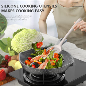 AOTHOD silicone utensils Flexible Spatula for flexible flipping and scraping