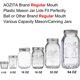 AOZITA ball regular mouth blue lid for improved jar color coding.