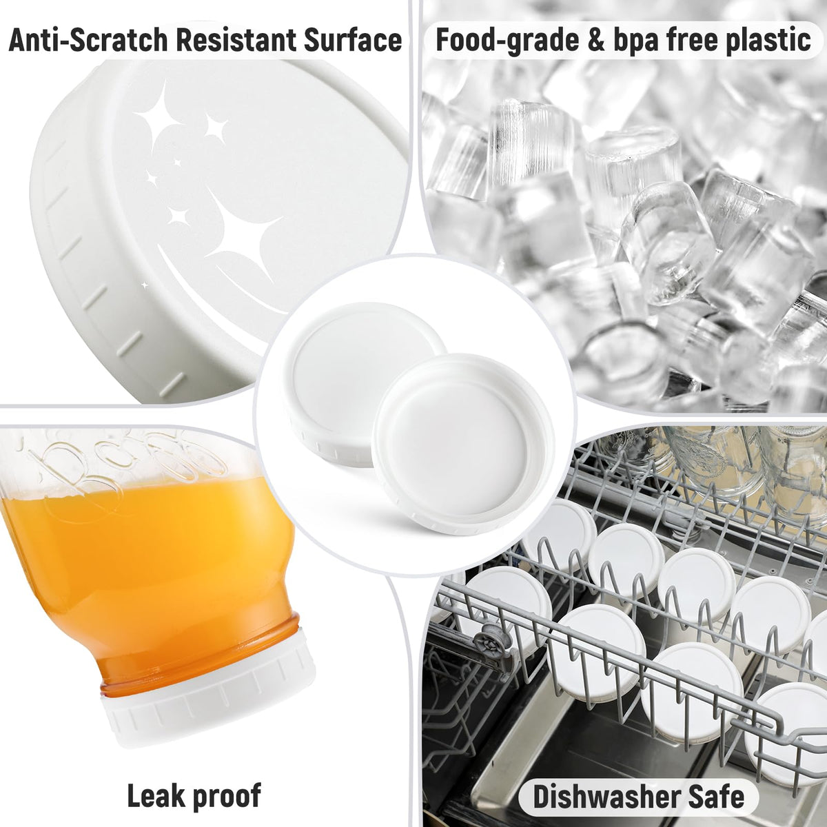 AOZITA BPA-free plastic lids ensure safe food storage and reuse.
