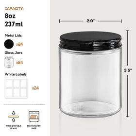 AOZITA clear round glass jar with airtight lid ideal for DIY cosmetics.