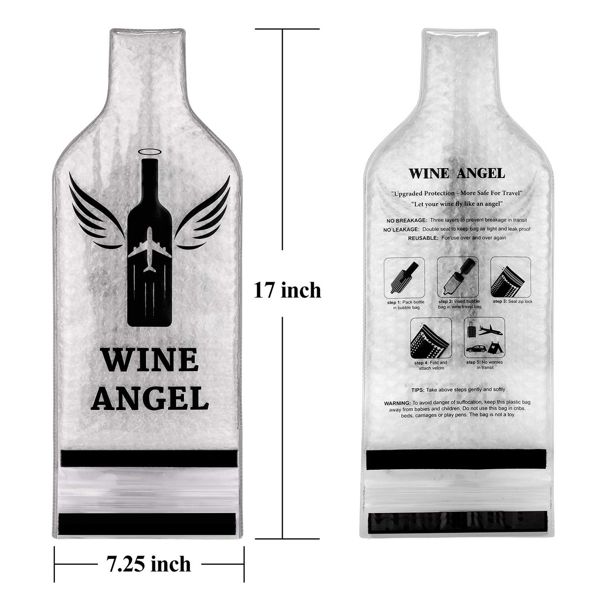 AOZITA easy-to-use wine bag set for car, airplane, and cruise.