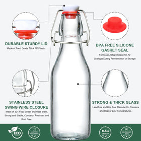 AOZITA fermentation-ready bottle setup for kombucha or kefir with reusable glass.