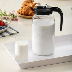 AOZITA glass pitcher is fridge-safe for chilling beverages.