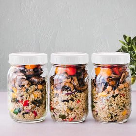 AOZITA mason jar lids provide leakproof storage for freezer and fridge foods.