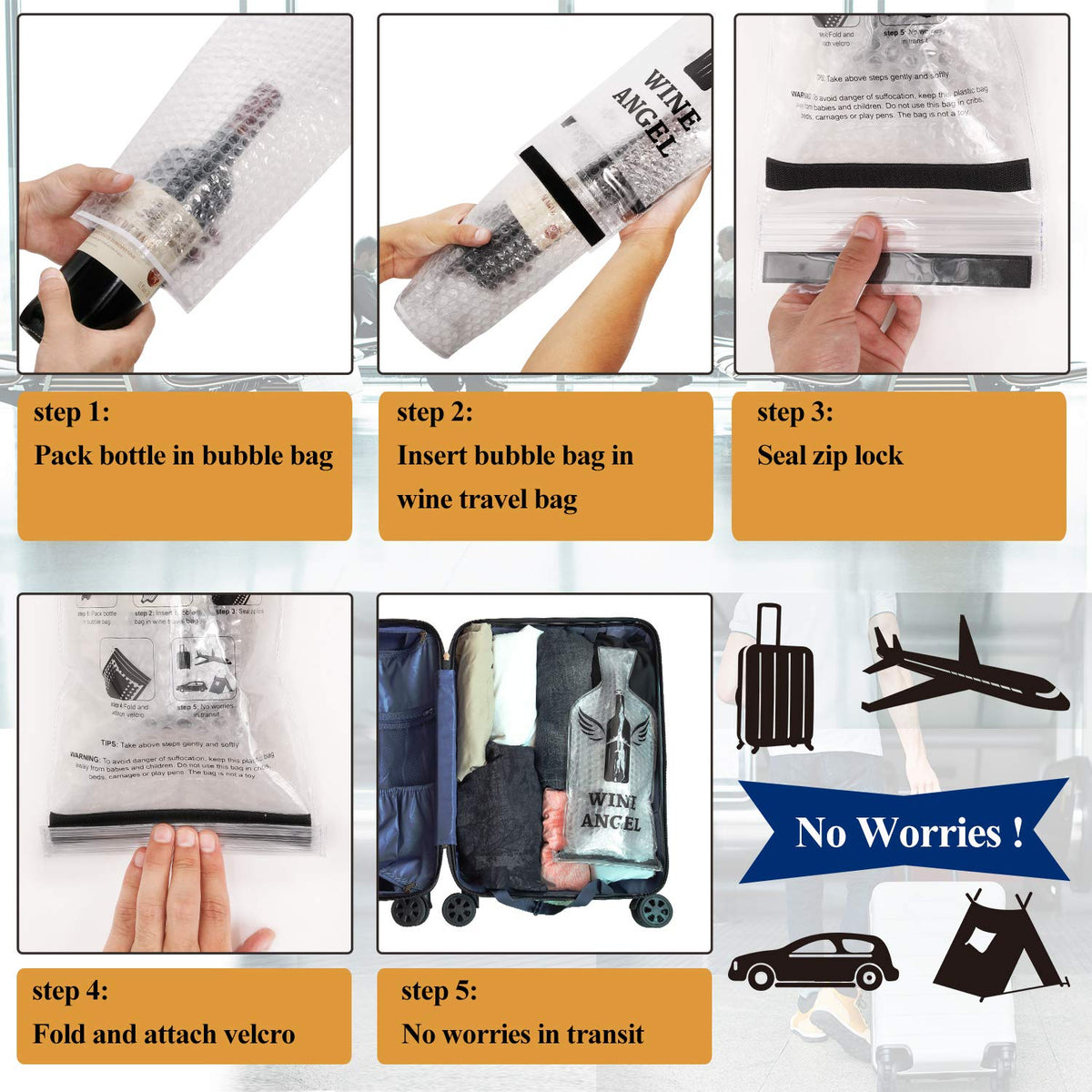 AOZITA reusable travel sleeve for bottles simplifies packing on trips.
