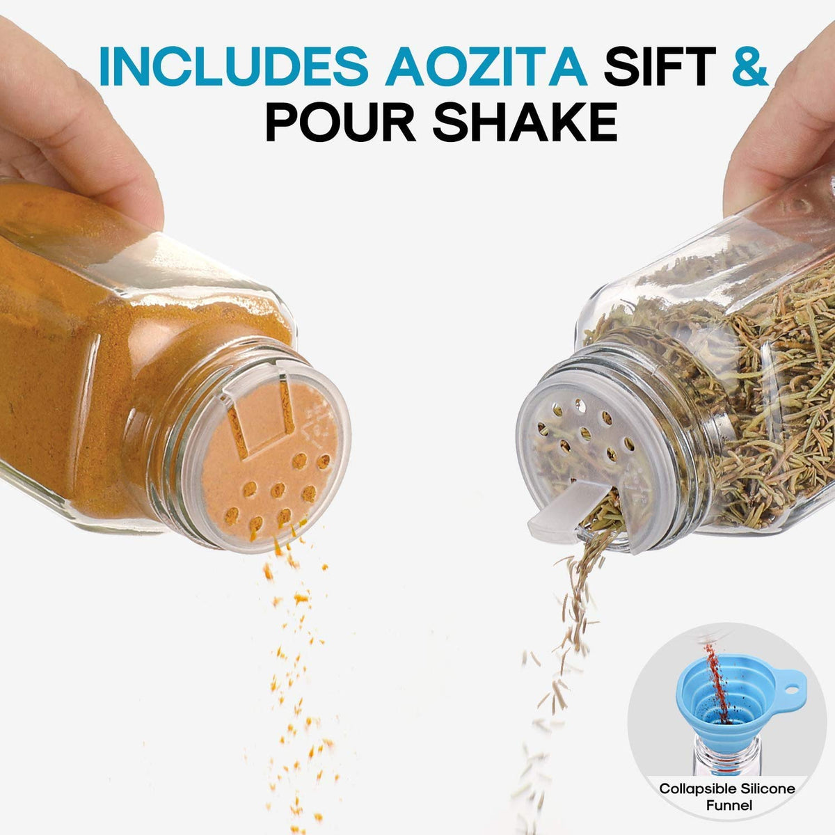 AOZITA silicone collapsible funnel makes refilling easy and mess-free.