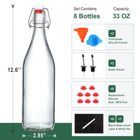 AOZITA swing top bottle close-up showing airtight cap.