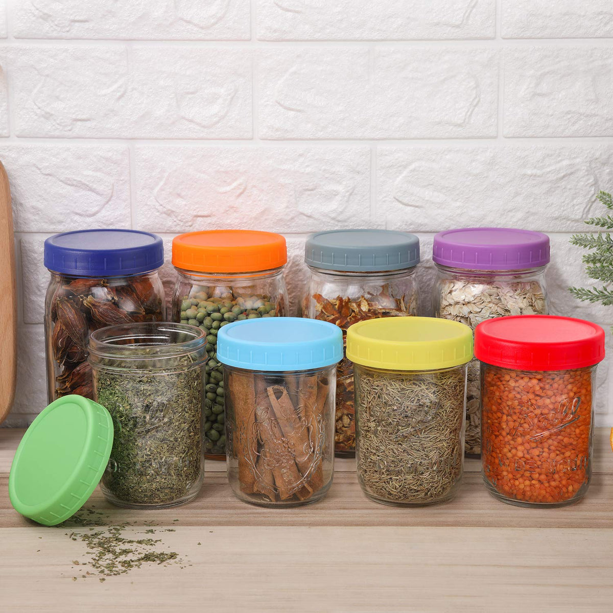 AOZITA purple lid helps distinguish contents on shelves