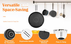 Apidgrowth grease splatter guard in action prevents splatter while cooking