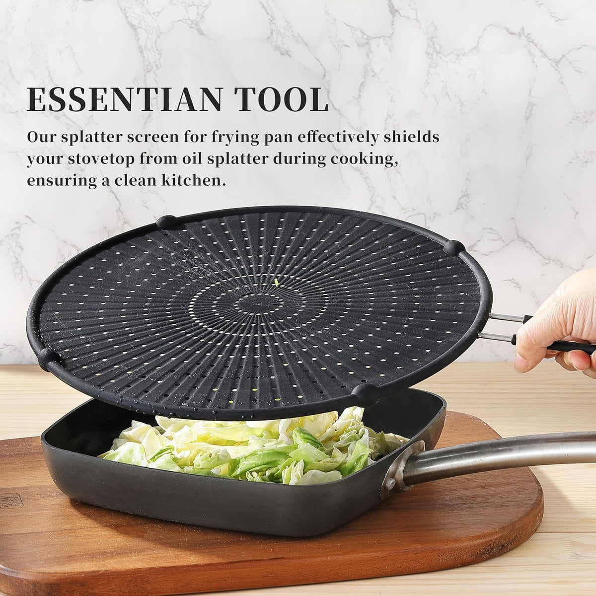 Apidgrowth pan cover during stir fry helps steam escape evenly