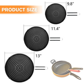 Apidgrowth silicone splatter screen 11.4 inch in action keeps stovetop clean