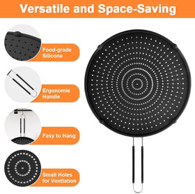 Apidgrowth silicone splatter screen 13 inch protects bigger pans and flavors