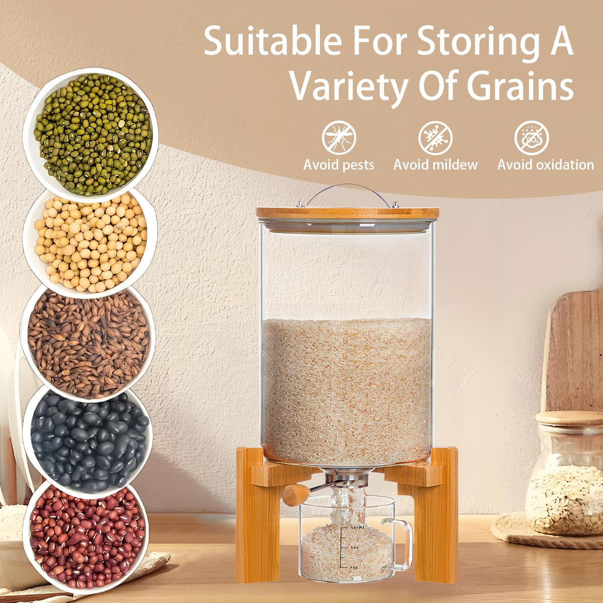 Aprilhp airtight lid keeps rice fresh and odor-free.