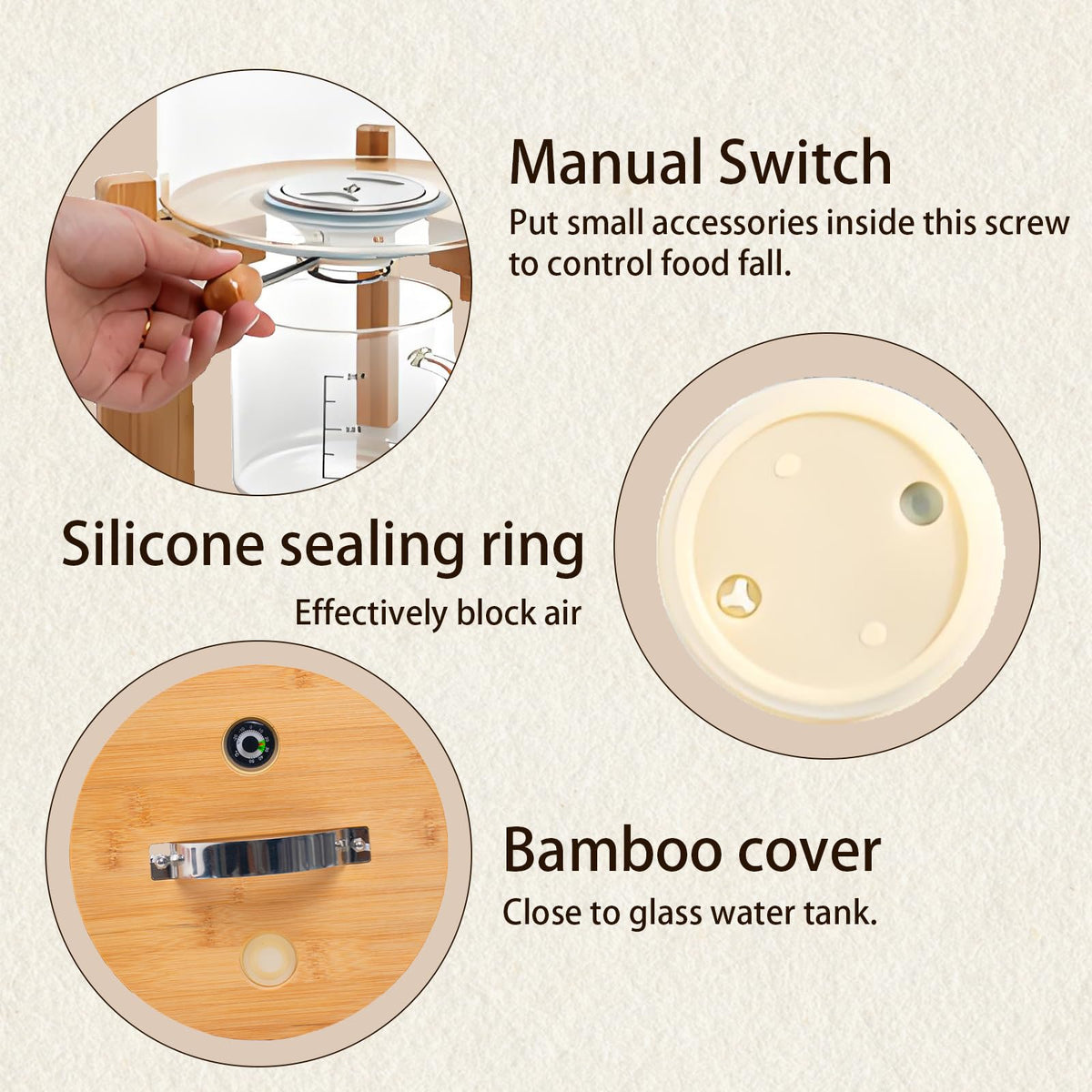 Aprilhp stainless steel handle makes lid lifting easy.
