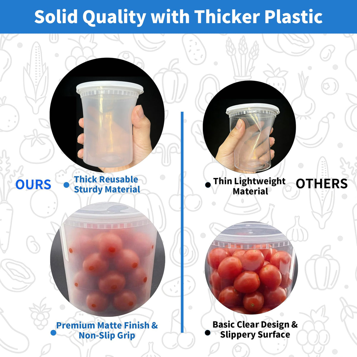 APSIC 64oz container ideal for leftovers, soups, or sauces.