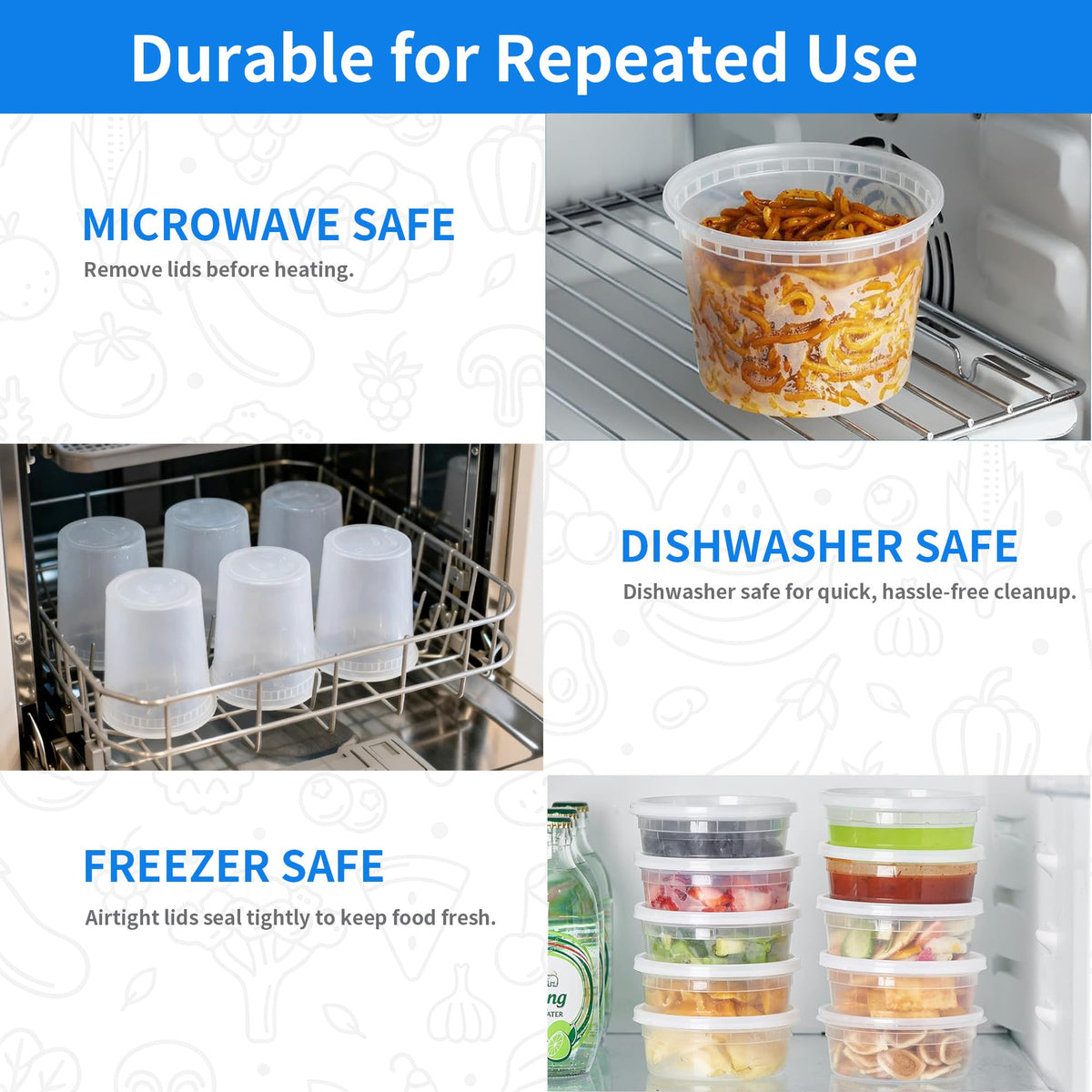 APSIC multi-capacity set covers 8oz to 64oz portions.