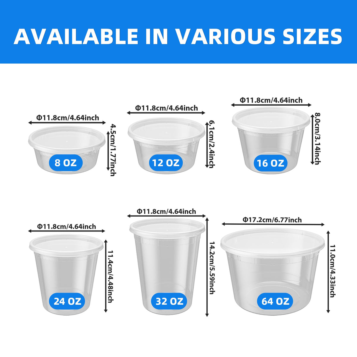 APSIC offers multiple capacities from 8oz to 64oz for portions.