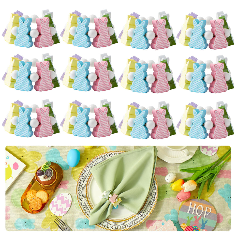 APTWOW wooden Easter bunny napkin rings illuminate spring tables for festive gatherings.