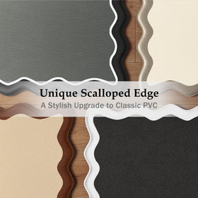 Arenarug scalloped-edge kitchen mat 17x47 provides comfortable standing space.