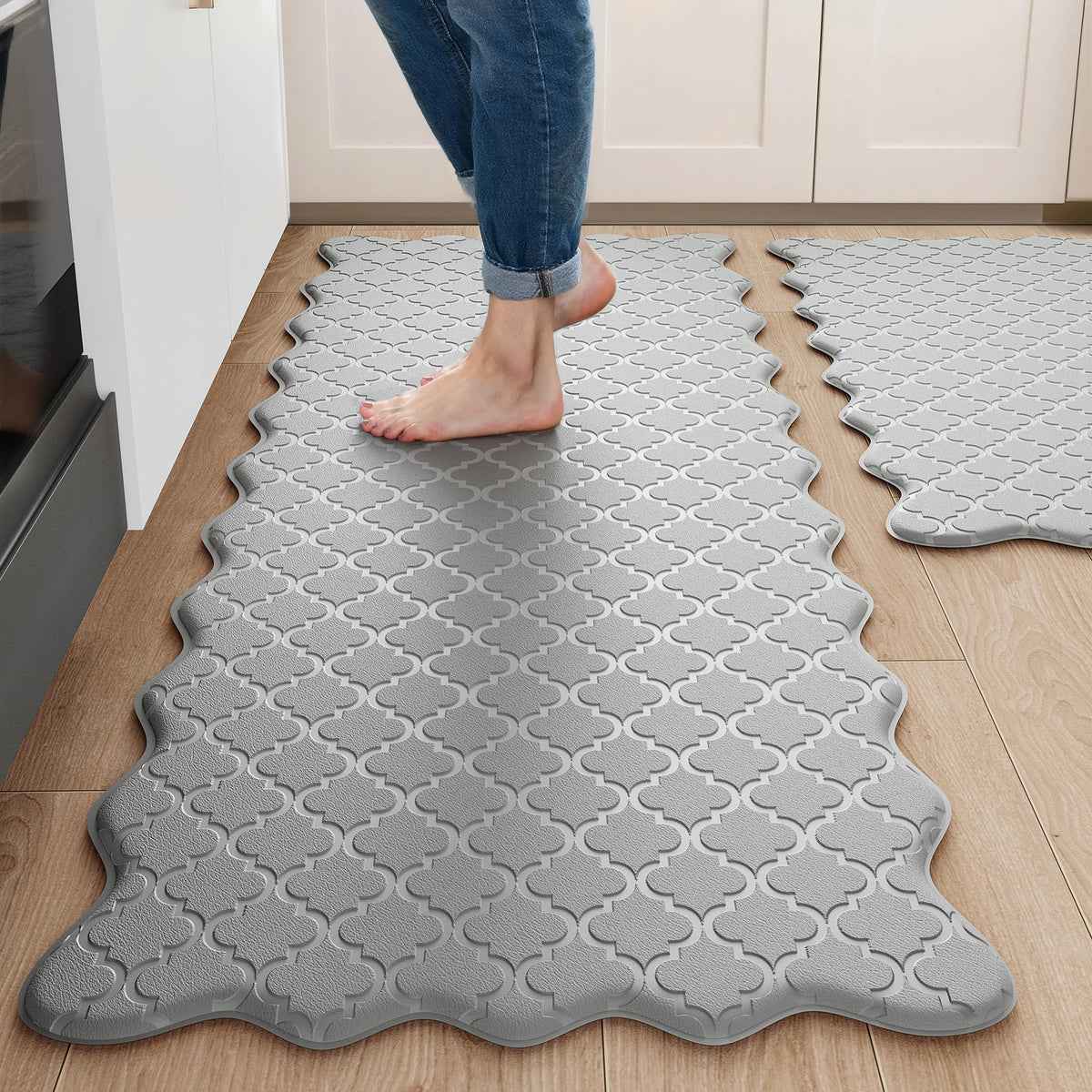 Arenarug upgrade scalloped kitchen mat 17x30 with cushioned comfort for standing tasks.