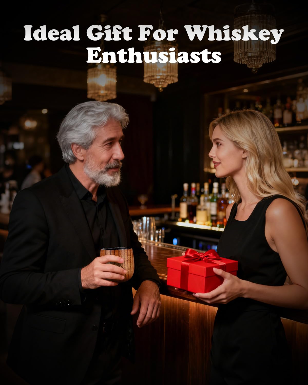 Argefkeen whiskey glass paired with malt or bourbon for tasting